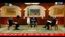 رئيس الجمهورية السيد عبد المجيد تبون يجري مقابلة صحفية مع مسؤولي بعض وسائل الإعلام الوطنية