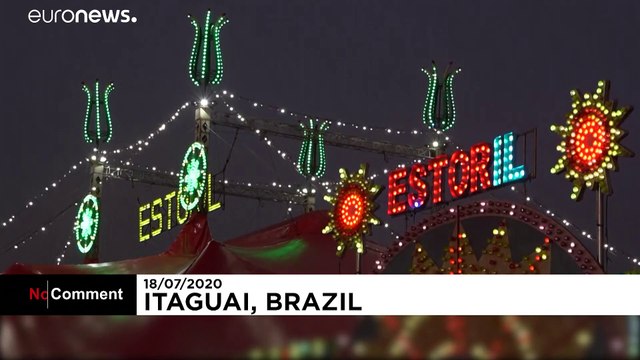 Coronavirus: Performers create a drive-in circus in Brazil