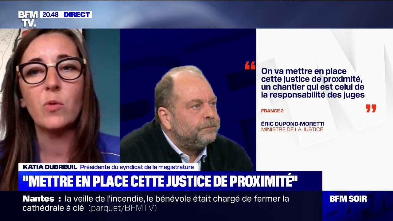 Katia Dubreuil après l'interview de Dupond-Moretti: "Sur la justice de proximité, on est un peu dubitatifs"