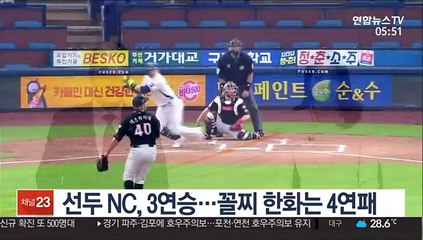 [프로야구] 선두 NC, 3연승…꼴찌 한화는 4연패