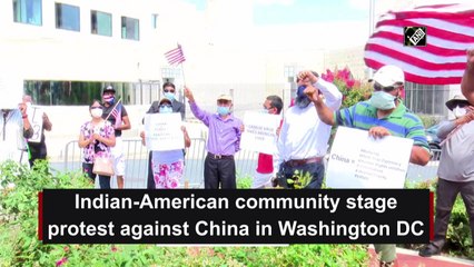 Indian-American community stage protest against China in Washington DC