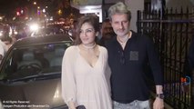 Beautiful Raveena Tandon Showing Her Scorpion Tattoo While Spotted With Her Husband in Mumbai