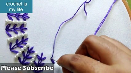 Hand Embroidery - Neckline Embroidery For Kameez-Kurtis - Lazy Daisy Stitch