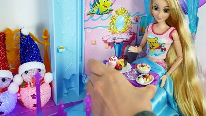 Princess Barbie Rapunzel Royal Dream Castle Morning Routine دمية باربي Castelo da Princesa Barbie