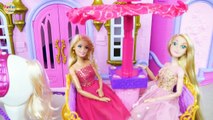 Rapunzel Barbie Dolls' One Day at Pink Princess Castle Prinzessin puppe Schloss Kastil putri Barbie