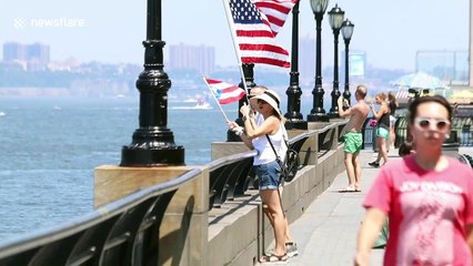 Trump supporters hold boat parade on Hudson River, New York