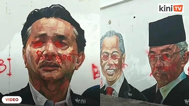 Mural Yang Di-Pertuan Agong dan pemimpin negara dirosakkan