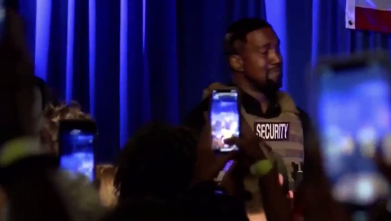 Maison Blanche : Cheveux rasés et vêtu d’un gilet pare-balles, Kanye West a fondu en larmes lors d'un discours décousu pour son premier meeting