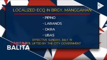 Ilang lugar sa Barangay Manggahan, Pasig City, isinailalim sa localized ECQ