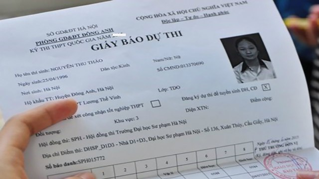 Thí sinh nhận giấy báo dự thi chậm nhất vào ngày 1/8