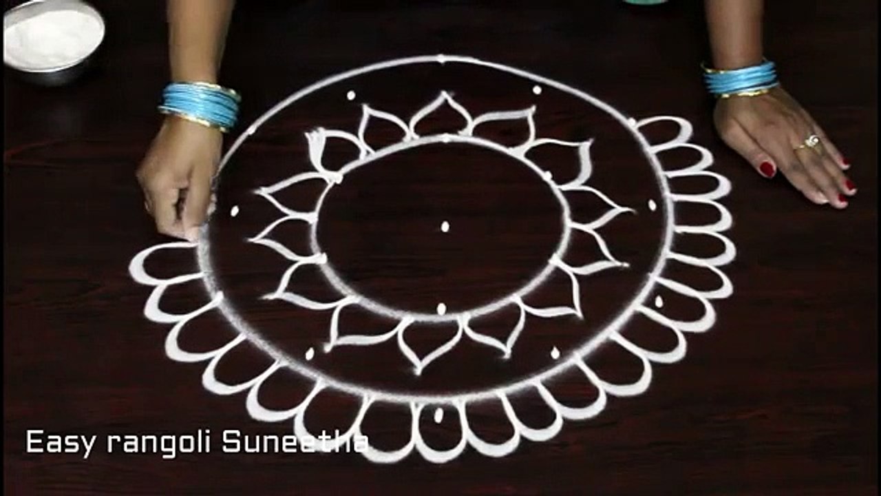 creative easy ,rangoli with 5 dots,   latest simple kolam, designs  , how to draw ,beautiful muggulu
