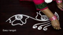 creative flower, rangoli designs  ,  simple kolam designs, with out dots ,  easy muggulu rangoli, designs