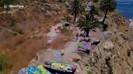 Urban explorers visit LA's dilapidated Sunken City