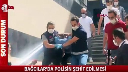 Bağcılar'da polisin şehit olması olayına karışan bir şüpheli adliyeye sevk edildi.