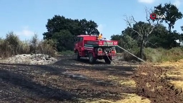 Anız yangını ormana sıçramadan söndürüldü