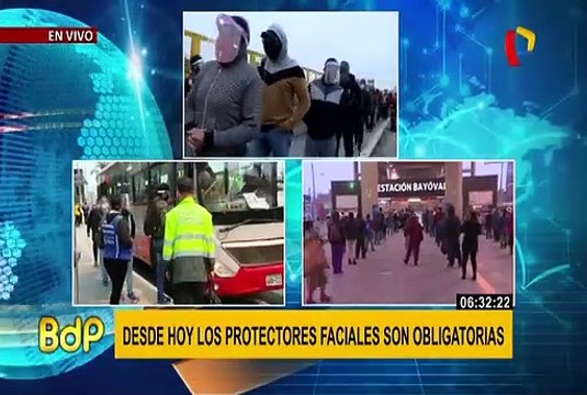 Desde hoy es obligatorio el uso de protectores faciales en el transporte público