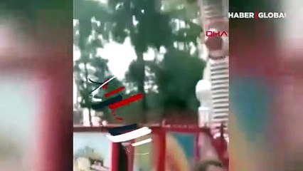 Rusya'da lunaparkta korku dolu dakikalar kamerada