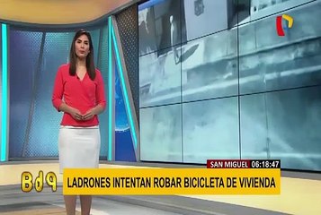 San Miguel: cámaras registran intento de robo de bicicletas en vivienda