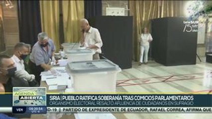 Descargar video: Gran afluencia a las urnas marcan elecciones parlamentarias en Siria