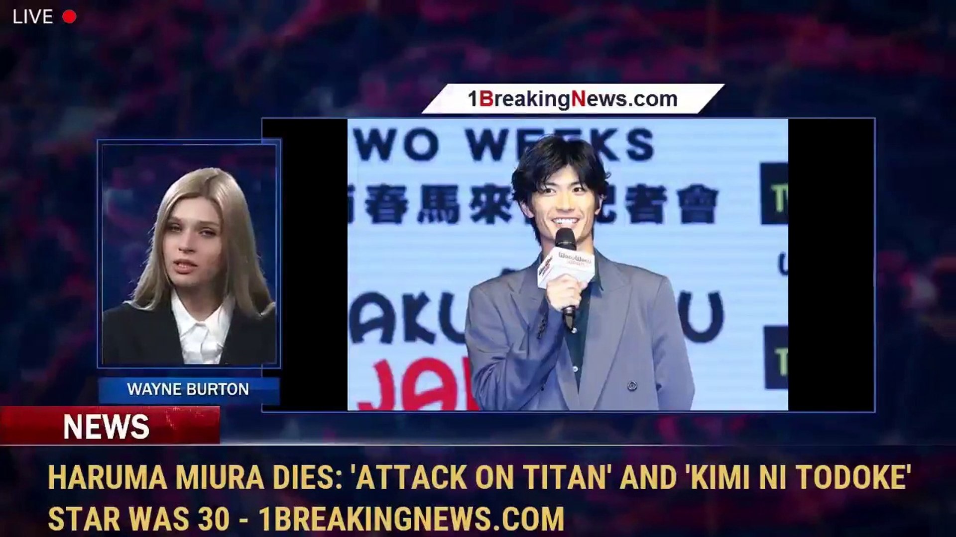 Haruma Miura Dies: 'Attack On Titan' And 'Kimi Ni Todoke' Star Was 30 -  1BreakingNews.com