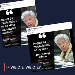 FALSE: Briones says that once classes start 'patay kung patay,' 'matira matibay'