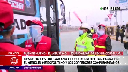 Primera Edición: A partir del próximo lunes se aplicarán sanciones por no usar protector facial