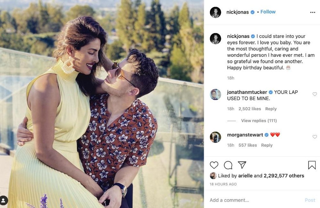 Nick Jonas : son message émouvant pour sa femme Priyanka à l'occasion de son anniversaire