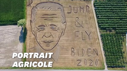 Un artiste italien réalise un portrait géant de Joe Biden... dans un champ de blé
