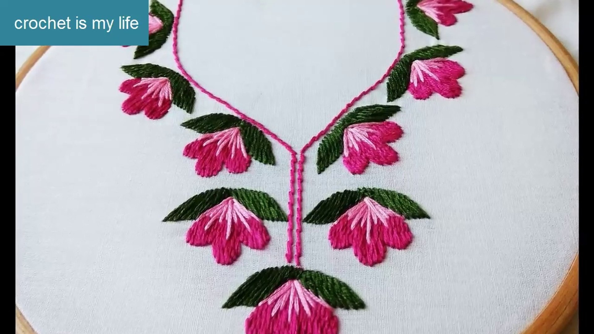 Neck embroidery design- Step by step 