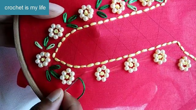 Hand Embroidery - Neckline Embroidery For Kurtis-Kameez - Bead Embroidery