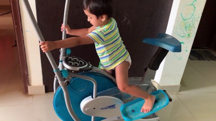 2 year old doing gym  exercise workout