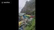 Landslide caught on camera destroys parts of food market in northern India