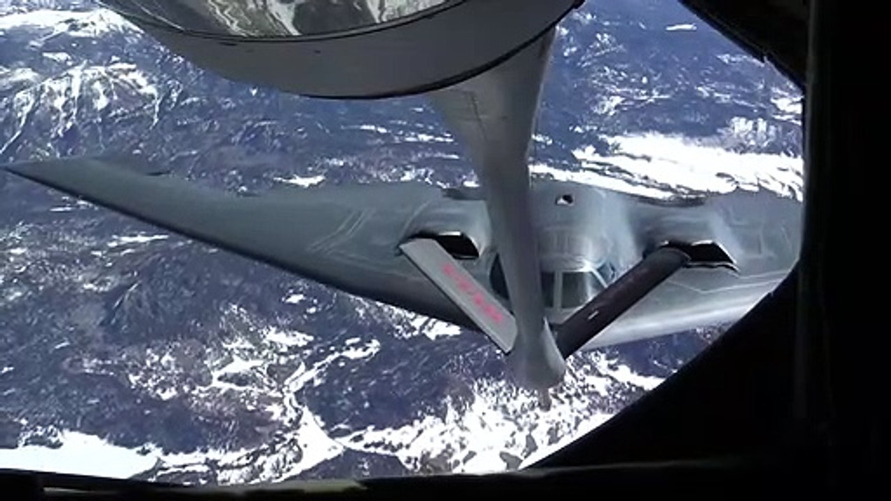 US Air Force B-2 Spirit being Refueled by KC 135 Stratotanker