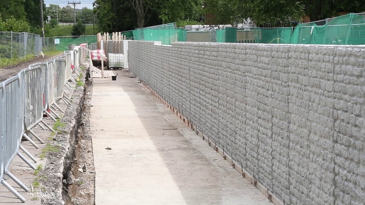Lancaster Flood Wall starting to take shape