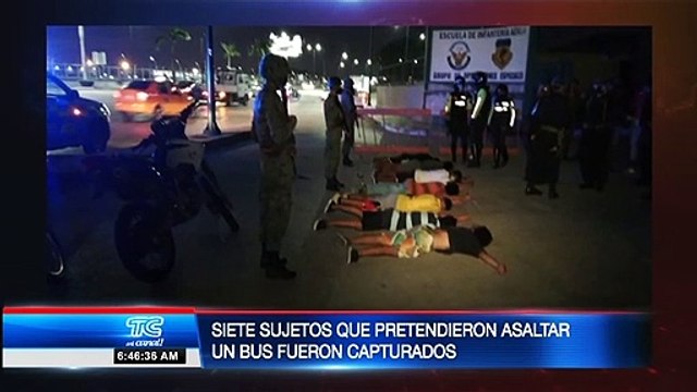 Siete sujetos que robaban un bus fueron capturados en Guayaquil
