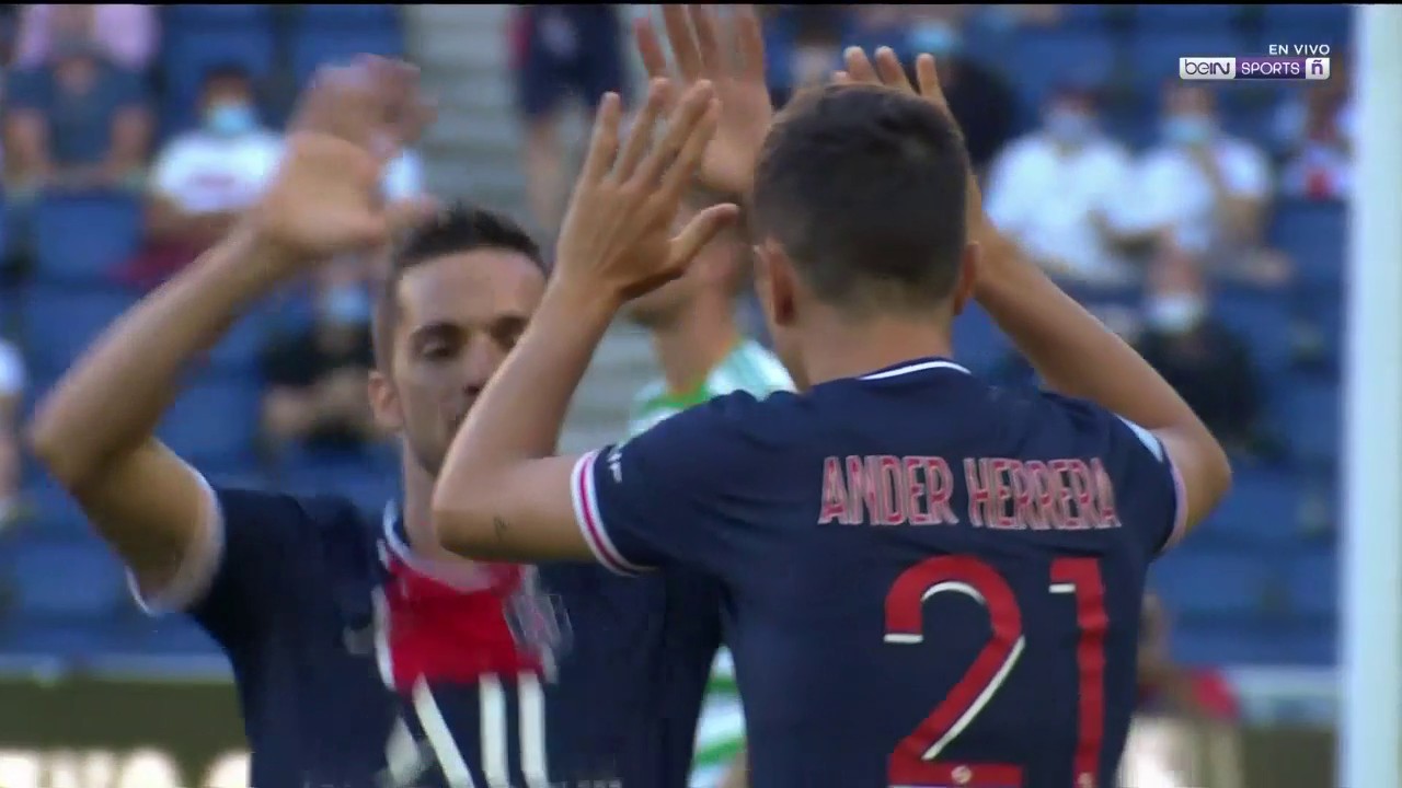 Gol de Ander Herrera para PSG ante Celtic