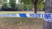 Crime scene of the triple stabbings in Finsbury Park in UK