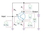 Transistor Amplifier Depicting Series of Voltage Across Resistors