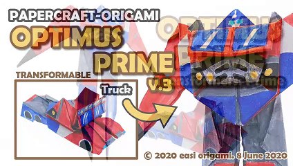 AN AUTOBOT (OPTIMUS PRIME) Paper Craft that TRANSFORMS!