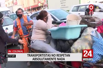 Captan a combi cuando trasladaba un enorme tubo de desagüe en el Cercado de Lima