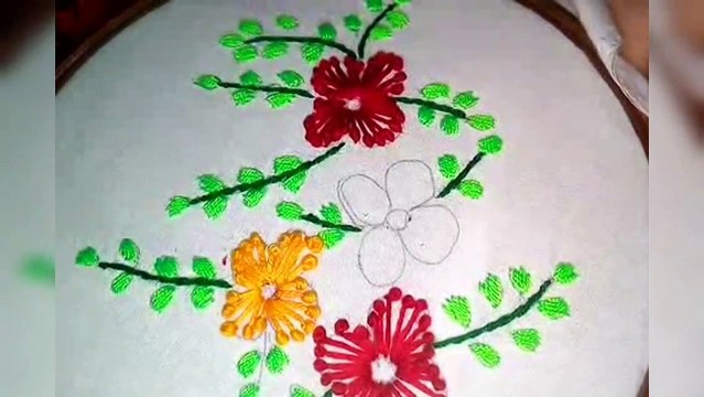 Long Bullion Knot Stitch Embroidery Designs ।। Long French Knot