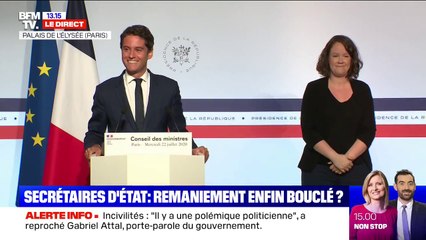 Gabriel Attal assure que les secrétaires d'État n'on pas encore été nommés car "le conseil européen a duré plus de temps que prévu"