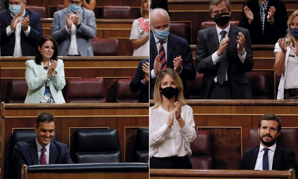 El pasillo a Sánchez en Moncloa desata una guerra de aplausos en el Congreso