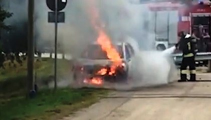Monte di Malo (VI) - Suzuki Vitara in fiamme a Priabona (22.07.20)