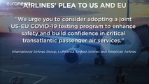 Las aerolíneas piden un test común de coronavirus para volver a volar entre Europa y Estados Unidos