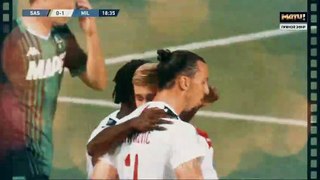 The two goals of Zlatan Ibrahimovic with Milan AC against Sassuolo team to 35 years old