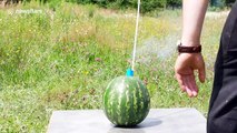 YouTuber shatters watermelon into thousands of pieces with fireworks