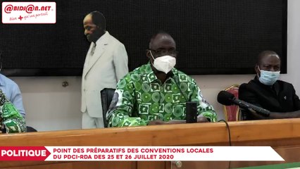 Point des préparatifs des conventions locales du PDCI-RDA des 25 et 26 juillet 2020