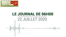 Journal de 06 heures du 22 juillet 2020 [Radio Côte d'Ivoire]