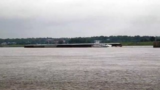 A Riverboat Barge on the Mississippi River in Alton, IL